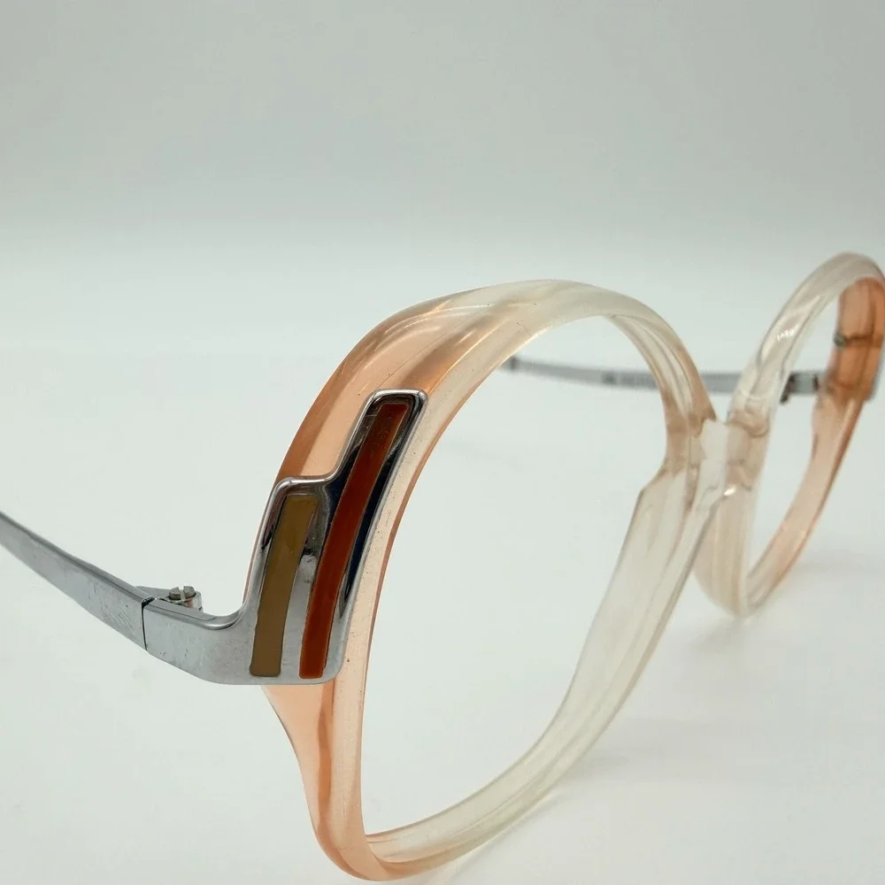 Vintage Itek/Univis Eye Mystique Peach Ombre Oversized 1970s Glasses Frames